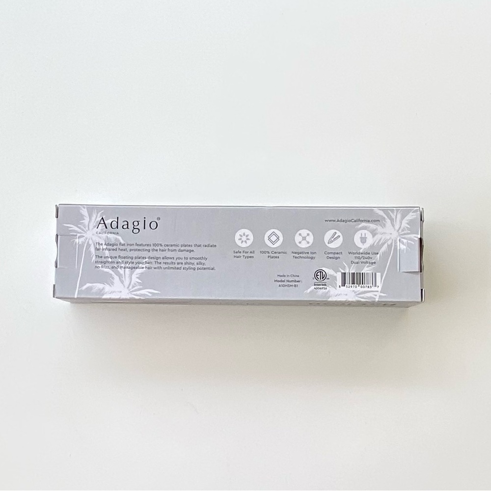 Adagio Ceramic Flat Iron, Hair Straightener Ceramic Flat Iron, Black - Picture 3 of 6